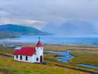 Iceland. Myrar settlement during autumn. Art Print